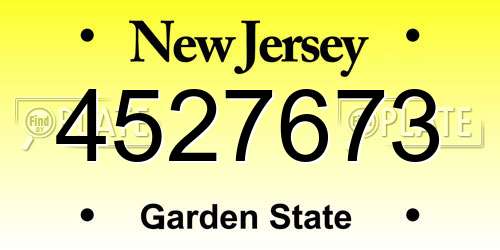 4527673 New Jersey License Plate
