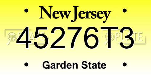 45276T3 New Jersey License Plate