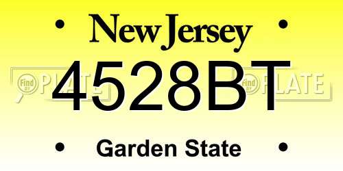 4528BT New Jersey License Plate