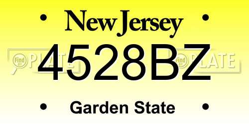 4528BZ New Jersey License Plate