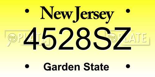 4528SZ New Jersey License Plate