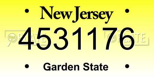 4531176 New Jersey License Plate