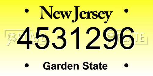 4531296 New Jersey License Plate