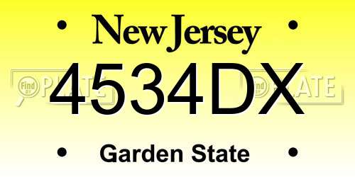 4534DX New Jersey License Plate