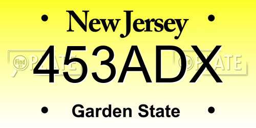 453ADX New Jersey License Plate
