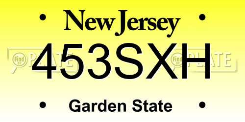 453SXH New Jersey License Plate