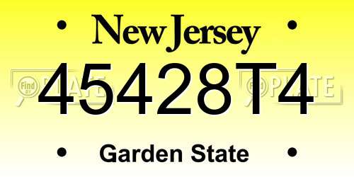 45428T4 New Jersey License Plate