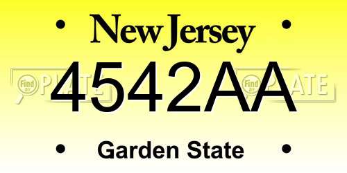 4542AA New Jersey License Plate