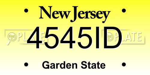 4545ID New Jersey License Plate