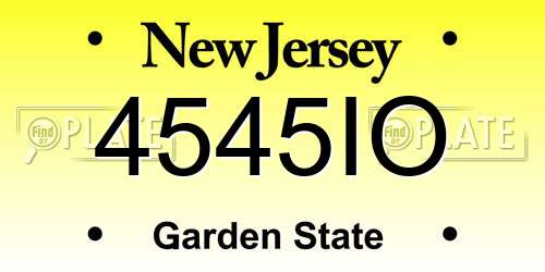 4545IO New Jersey License Plate