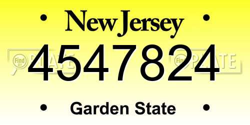 4547824 New Jersey License Plate