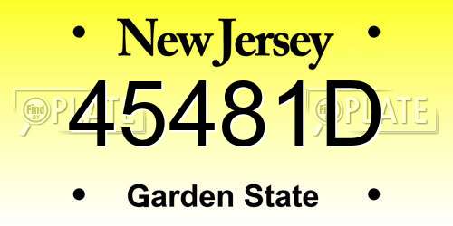 45481D New Jersey License Plate