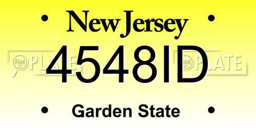 4548ID New Jersey License Plate
