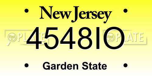 4548IO New Jersey License Plate