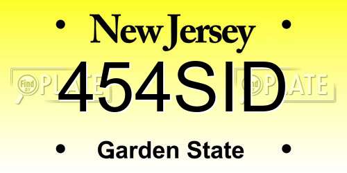 454SID New Jersey License Plate