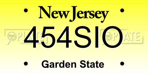 454SIO New Jersey License Plate