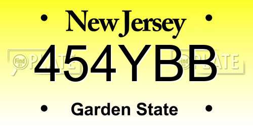 454YBB New Jersey License Plate
