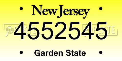 4552545 New Jersey License Plate