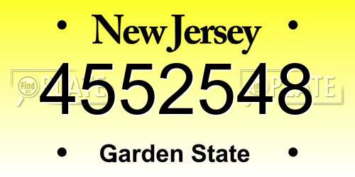 4552548 New Jersey License Plate