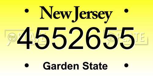 4552655 New Jersey License Plate