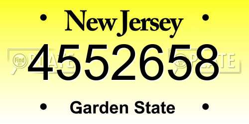4552658 New Jersey License Plate
