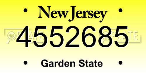 4552685 New Jersey License Plate