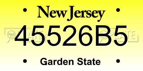 45526B5 New Jersey License Plate