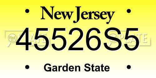 45526S5 New Jersey License Plate