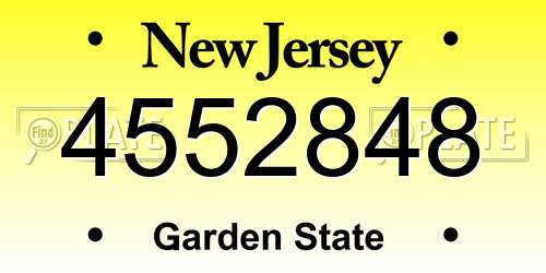 4552848 New Jersey License Plate