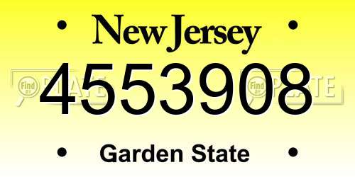 4553908 New Jersey License Plate