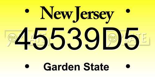 45539D5 New Jersey License Plate