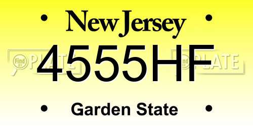 4555HF New Jersey License Plate