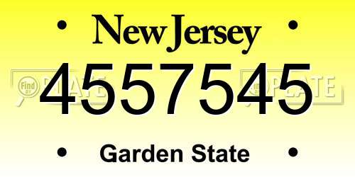 4557545 New Jersey License Plate