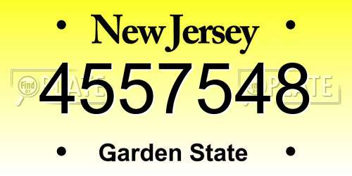 4557548 New Jersey License Plate