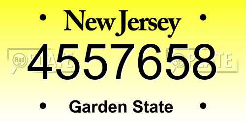 4557658 New Jersey License Plate