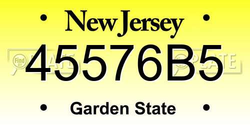 45576B5 New Jersey License Plate