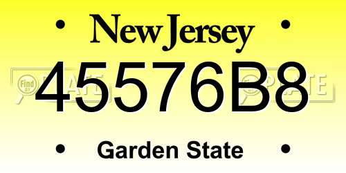 45576B8 New Jersey License Plate