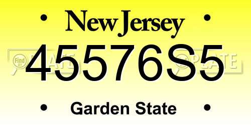 45576S5 New Jersey License Plate