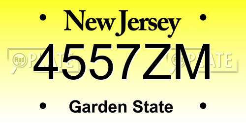 4557ZM New Jersey License Plate