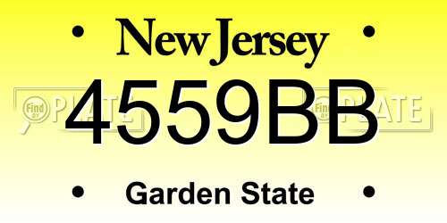 4559BB New Jersey License Plate