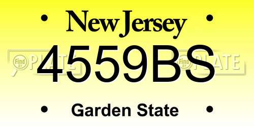 4559BS New Jersey License Plate