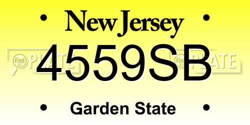 4559SB New Jersey License Plate