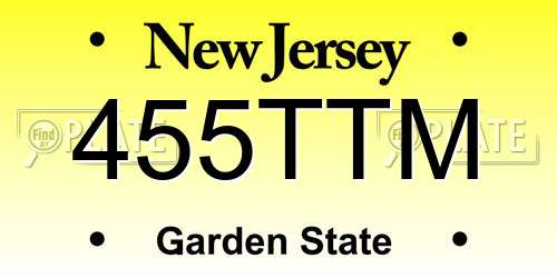 455TTM New Jersey License Plate