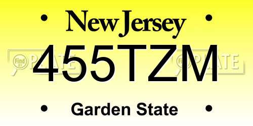 455TZM New Jersey License Plate