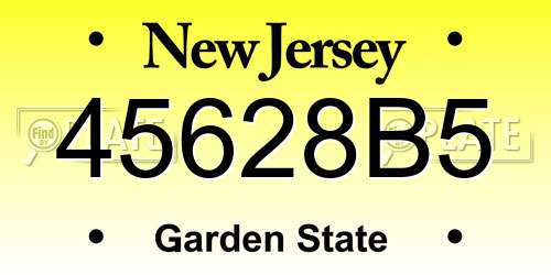45628B5 New Jersey License Plate