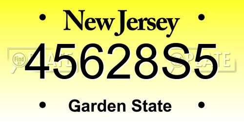 45628S5 New Jersey License Plate