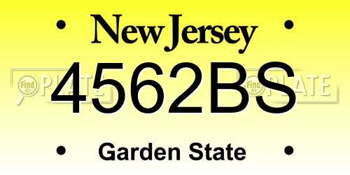 4562BS New Jersey License Plate