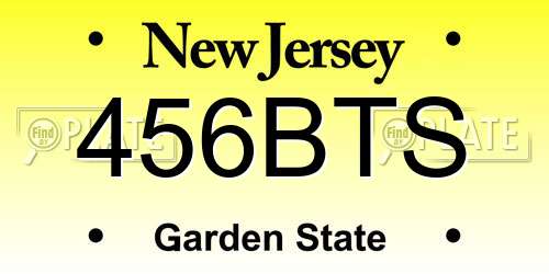 456BTS New Jersey License Plate