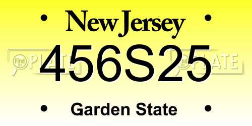 456S25 New Jersey License Plate