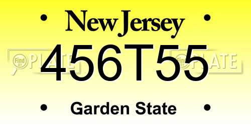 456T55 New Jersey License Plate